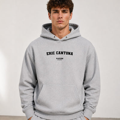 eric-cantona name-print hoodie - grey