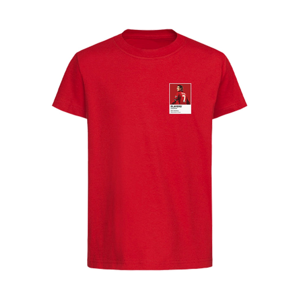 Eric Cantona Manchester United Icon Frame Kids T-Shirt — Red