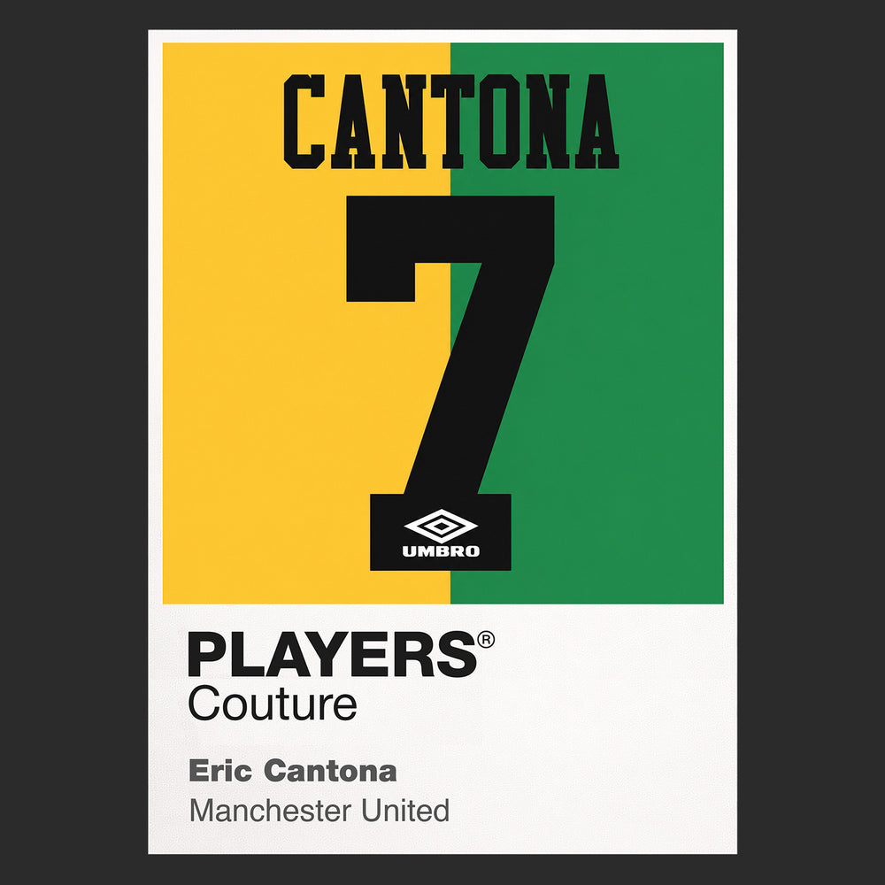Eric Cantona Yellow Green 7 Football Shirt Frame Men's Hoodie
