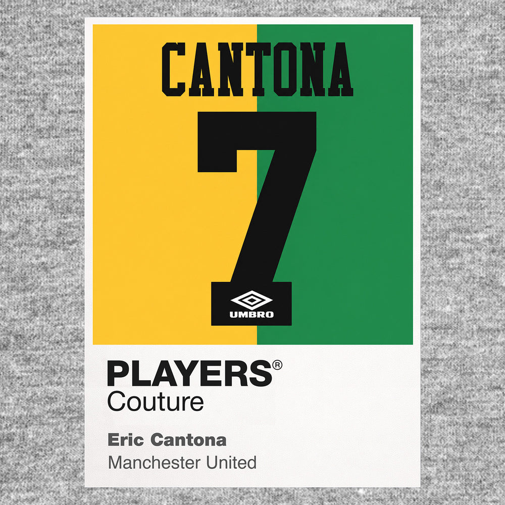 Eric Cantona Yellow Green 7 Football Shirt Frame Men's T-Shirt