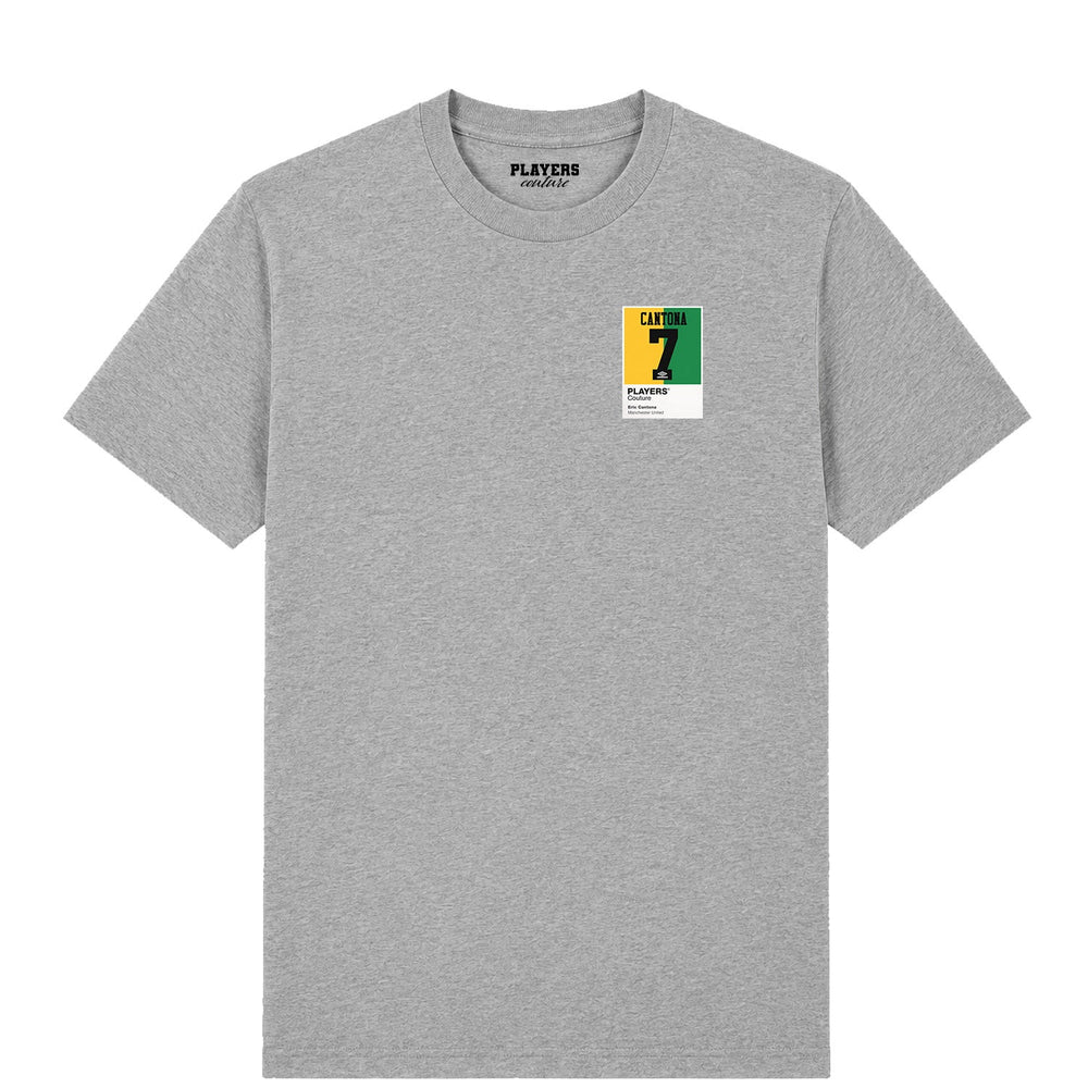 Eric Cantona Yellow Green 7 Football Shirt Frame Men's T-Shirt – grey