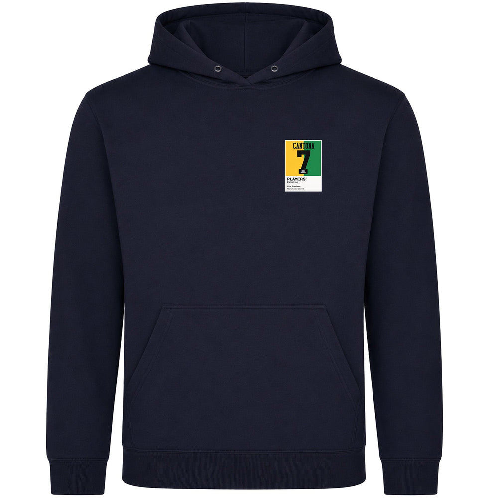 Eric Cantona Yellow Green 7 Football Shirt Frame Men's Hoodie – navy