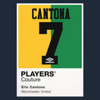 Eric Cantona Yellow Green 7 Football Shirt Frame Men's T-Shirt