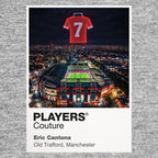 Eric Cantona Manchester United number 7 Icons in Lights Frame artwork in grey
