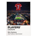 Eric Cantona Manchester United number 7 Icons in Lights Frame artwork in white