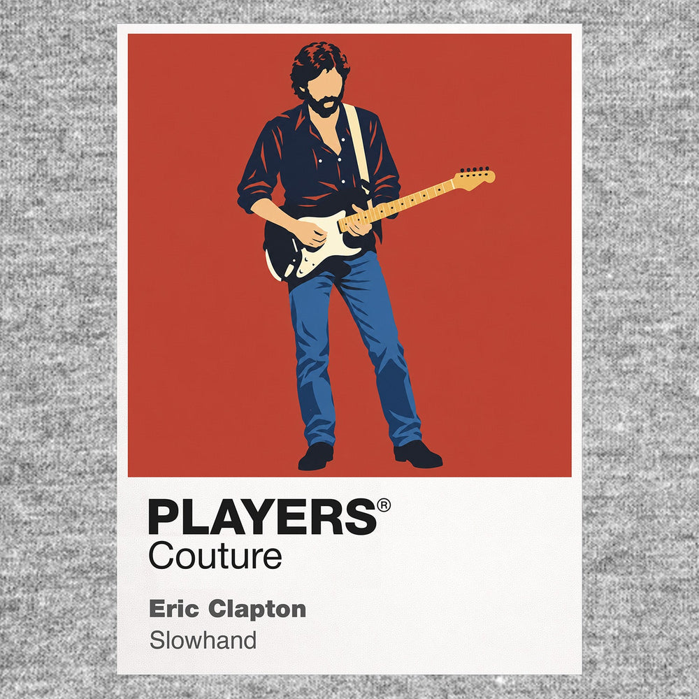 Eric Clapton the guitarist's silhouette across the Yardbirds, Cream and solo eras Icon Frame artwork in grey