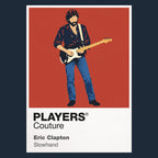 Eric Clapton the guitarist's silhouette across the Yardbirds, Cream and solo eras Icon Frame artwork in navy