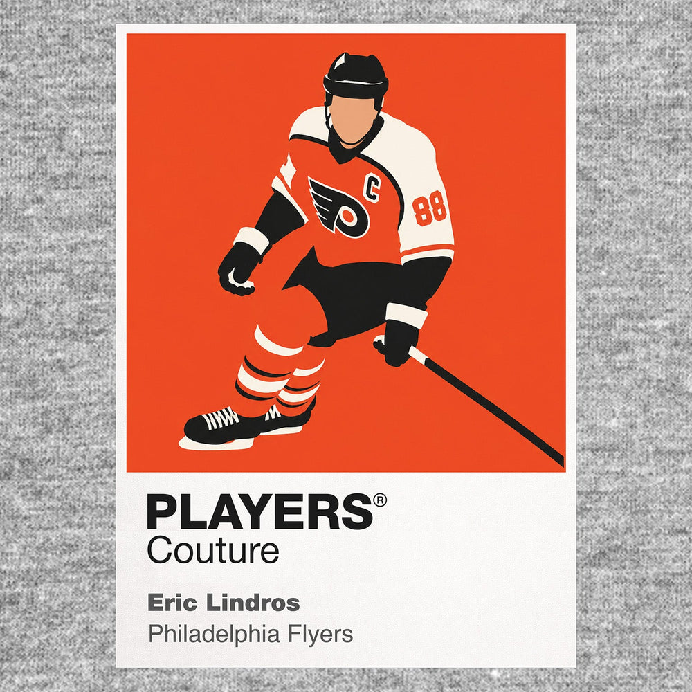 Eric Lindros Flyers Ice Hockey Icon Frame Men's T-Shirt – image 7