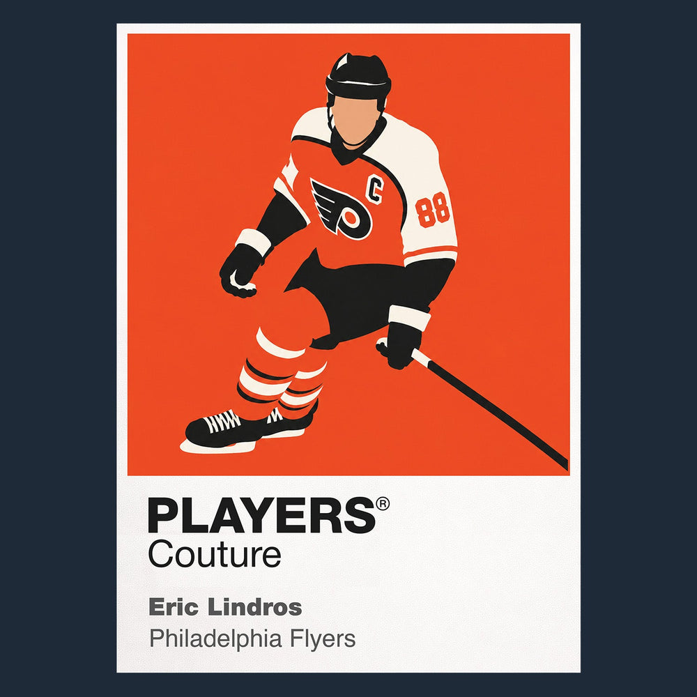 Eric Lindros Flyers Ice Hockey Icon Frame Men's T-Shirt – image 8