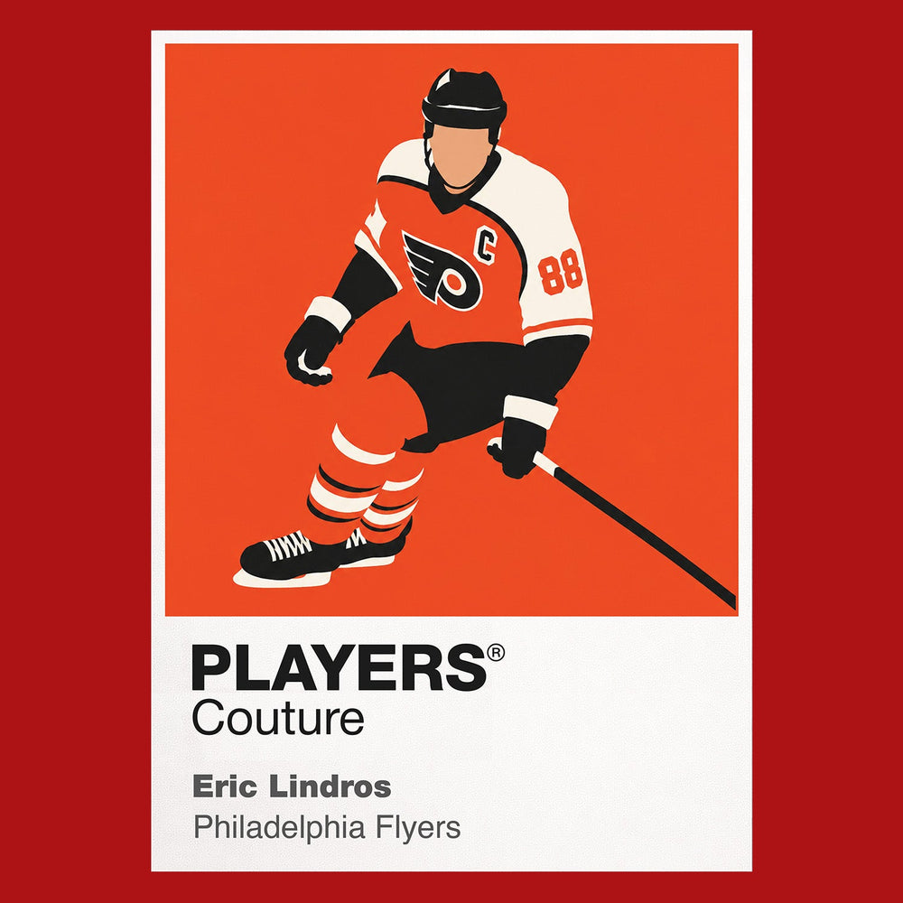 Eric Lindros Flyers Ice Hockey Icon Frame Men's T-Shirt – image 10