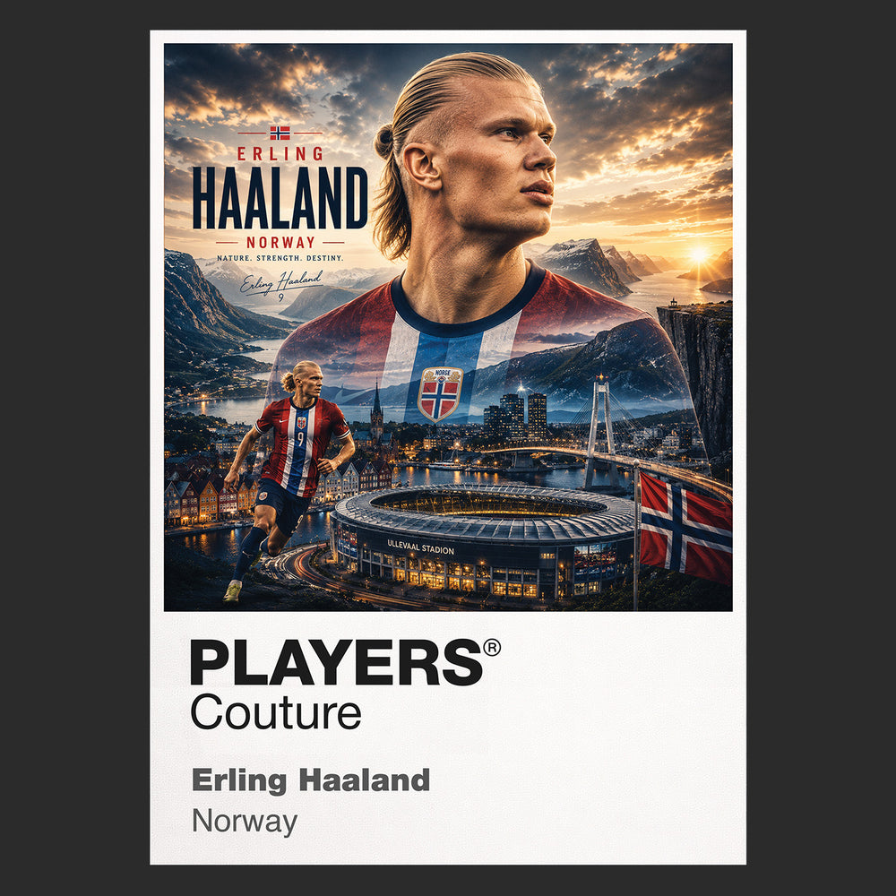 Erling Haaland Norway Atlas Frame artwork by Players Couture