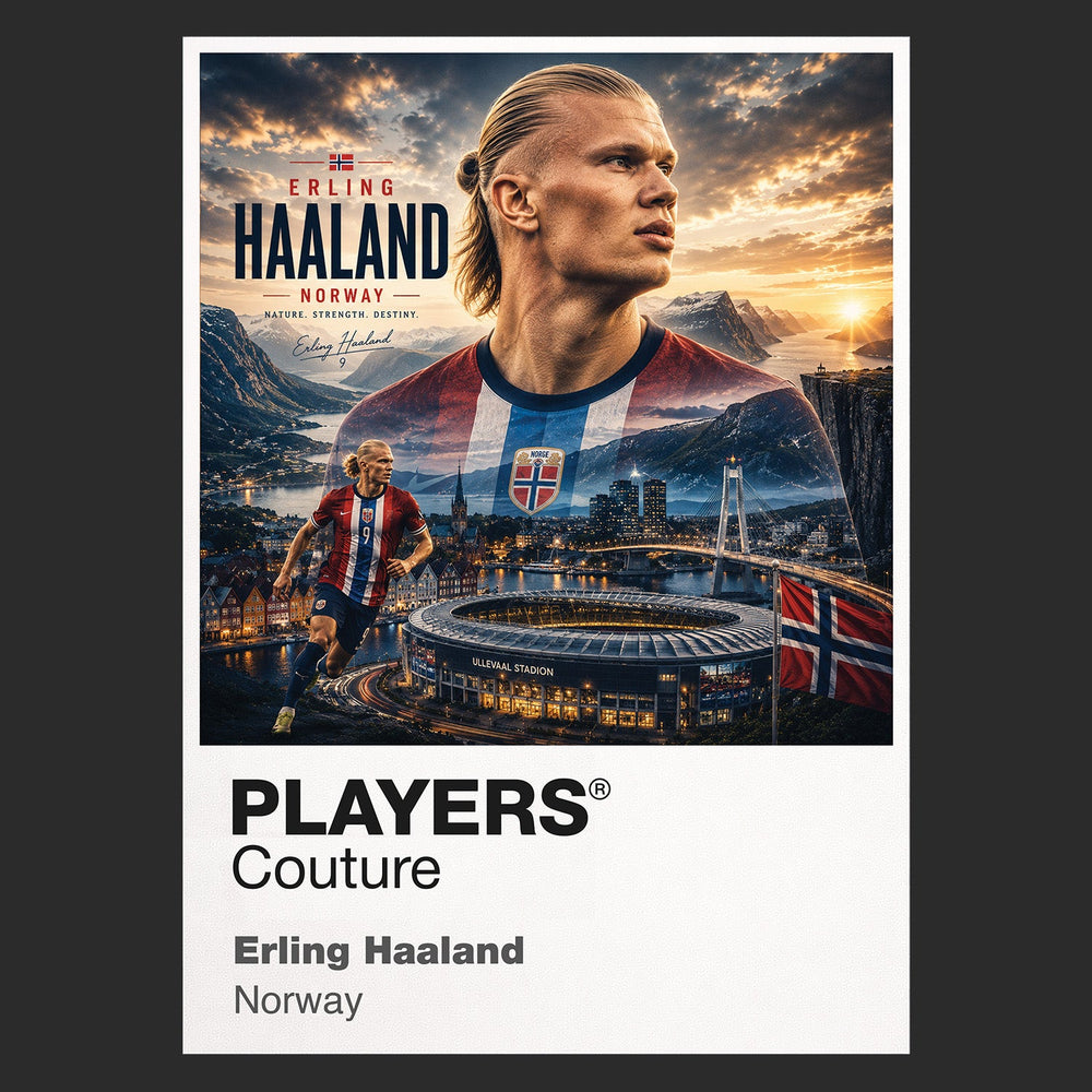 Erling Haaland Norway Atlas Frame artwork by Players Couture