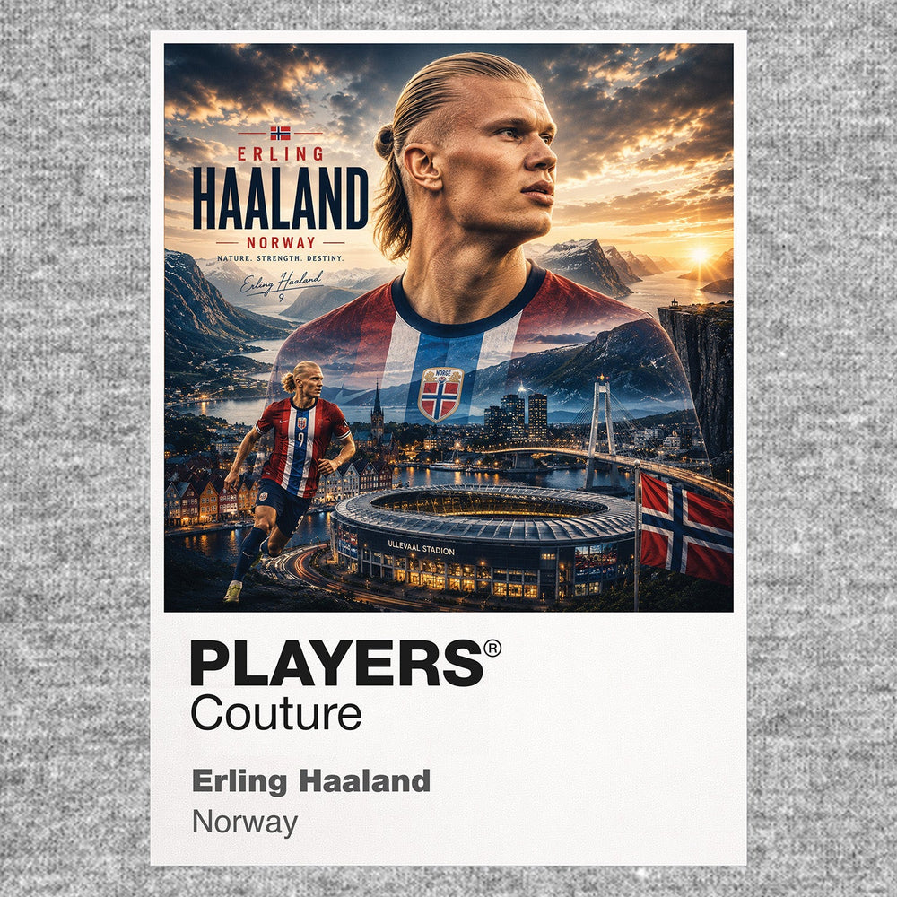 Erling Haaland Norway Atlas Frame artwork by Players Couture