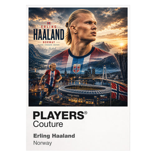 Erling Haaland Norway Atlas Frame artwork by Players Couture