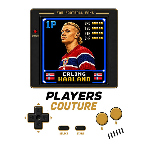 Erling Haaland 1P 8-Bit t-shirt retro gaming design by Players Couture