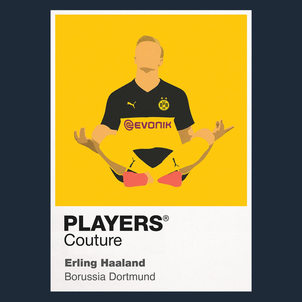 Erling Haaland Borussia Dortmund Icon Frame Men's Hoodie — Navy Artwork