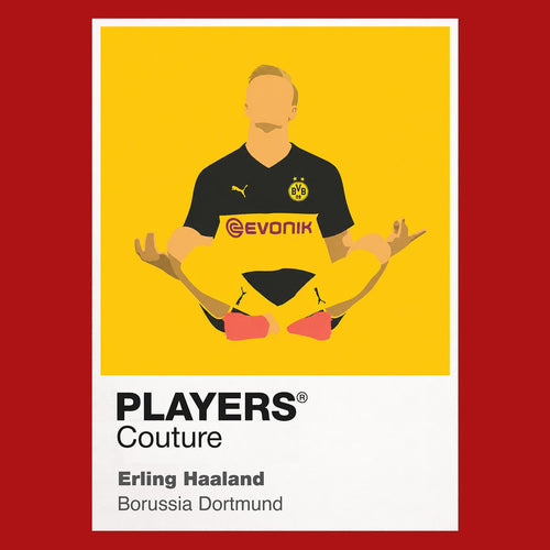 Erling Haaland Borussia Dortmund Icon Frame Men's Hoodie — Red Artwork