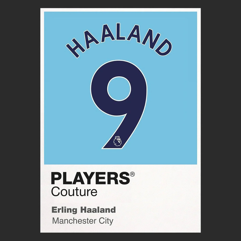 Erling Haaland 9 Football Shirt Frame Men's Hoodie – black close-up detail shot of the Erling Haaland 9 Football Players