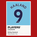 Erling Haaland 9 Football Shirt Frame Men's Hoodie – red close-up detail shot of the Erling Haaland 9 Football Players