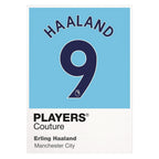 Erling Haaland 9 Football Shirt Frame Men's Hoodie – white close-up detail shot of the Erling Haaland 9 Football Players