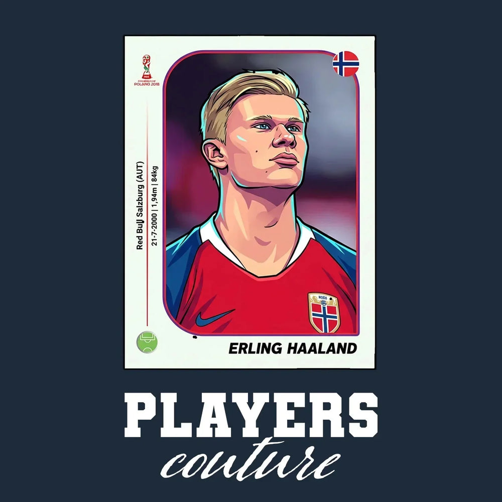 Erling Halland World Cup Sticker Kids Hoodie – erling haaland navy Players Couture design