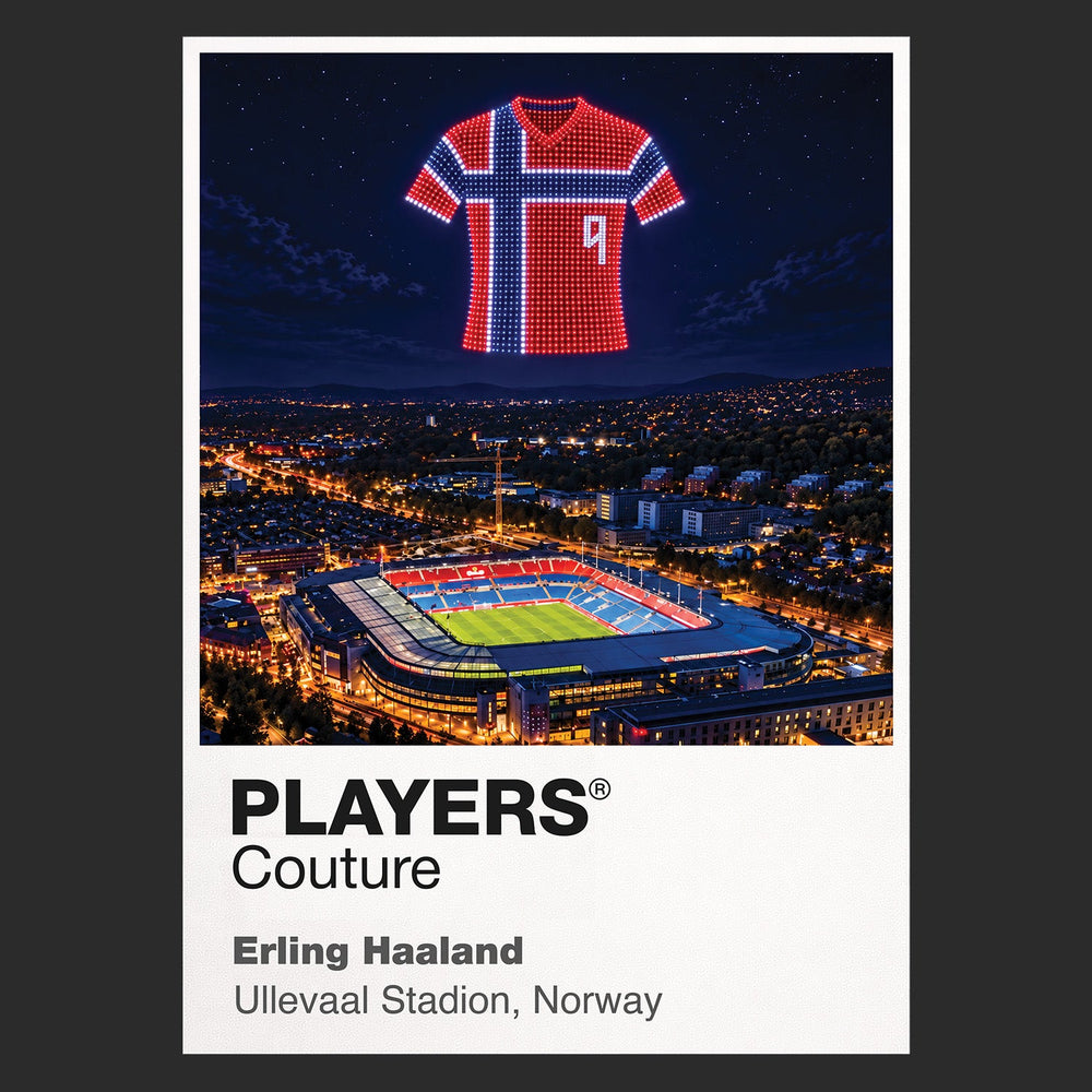 Erling Haaland Norway number 9 Icons in Lights Frame artwork in black