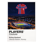 Erling Haaland Norway number 9 Icons in Lights Frame artwork in white