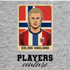 Erling Haaland 2026 World Cup Sticker Men's T-Shirt – grey close-up detail shot of the Erling Haaland 2026 World Cup Players