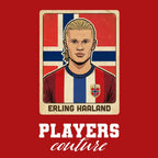 Erling Haaland 2026 World Cup Sticker Men's T-Shirt – red close-up detail shot of the Erling Haaland 2026 World Cup Players