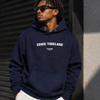 ernie-toseland name-print hoodie - navy