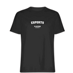 Esports t-shirt – black men's t-shirt with white Esports letters and Players Couture logo on the chest