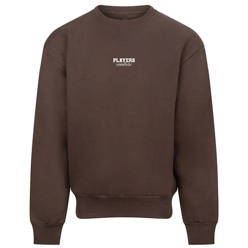 Essentials Collection hoodie – white men's hoodie with black Essentials Collection letters and Players Couture logo on the