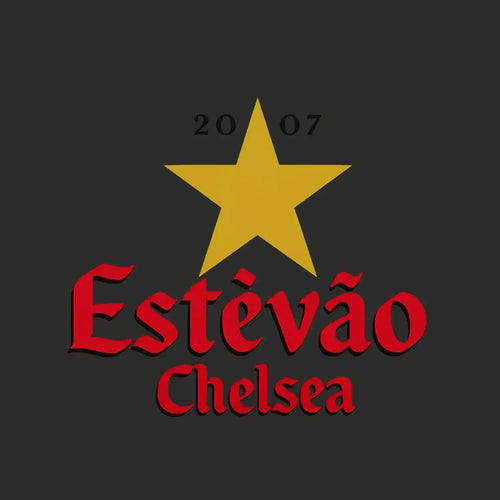 Estevao Star Logo Men's Hoodie – black close-up detail shot of the Estevao Star Players Couture logo design