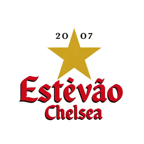 Estevao Star Logo Men's Hoodie – white close-up detail shot of the Estevao Star Players Couture logo design