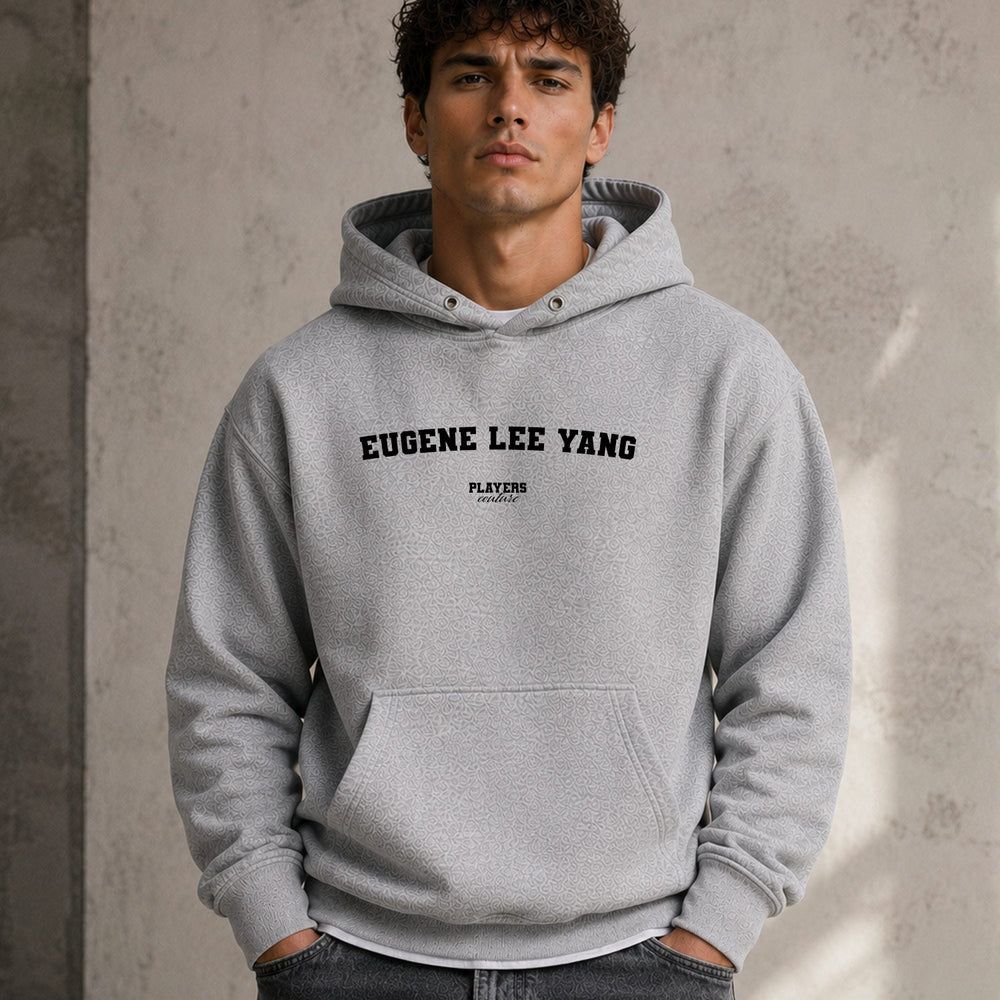 eugene-lee-yang name-print hoodie - grey