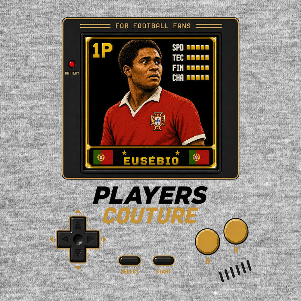 Eusebio 1P 8-Bit t-shirt retro gaming design by Players Couture