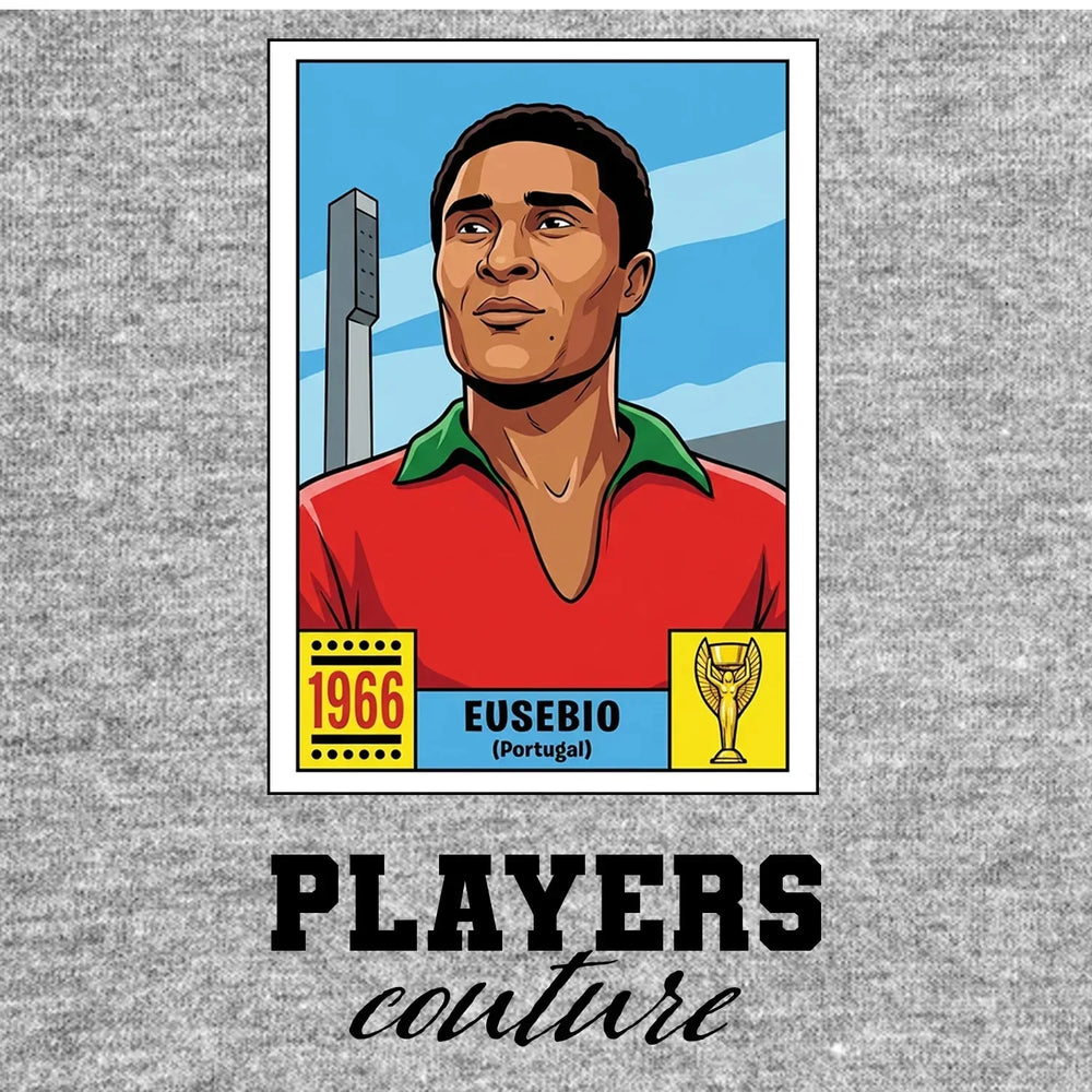 Eusebio World Cup Sticker Kids Hoodie – eusebio grey Players Couture design
