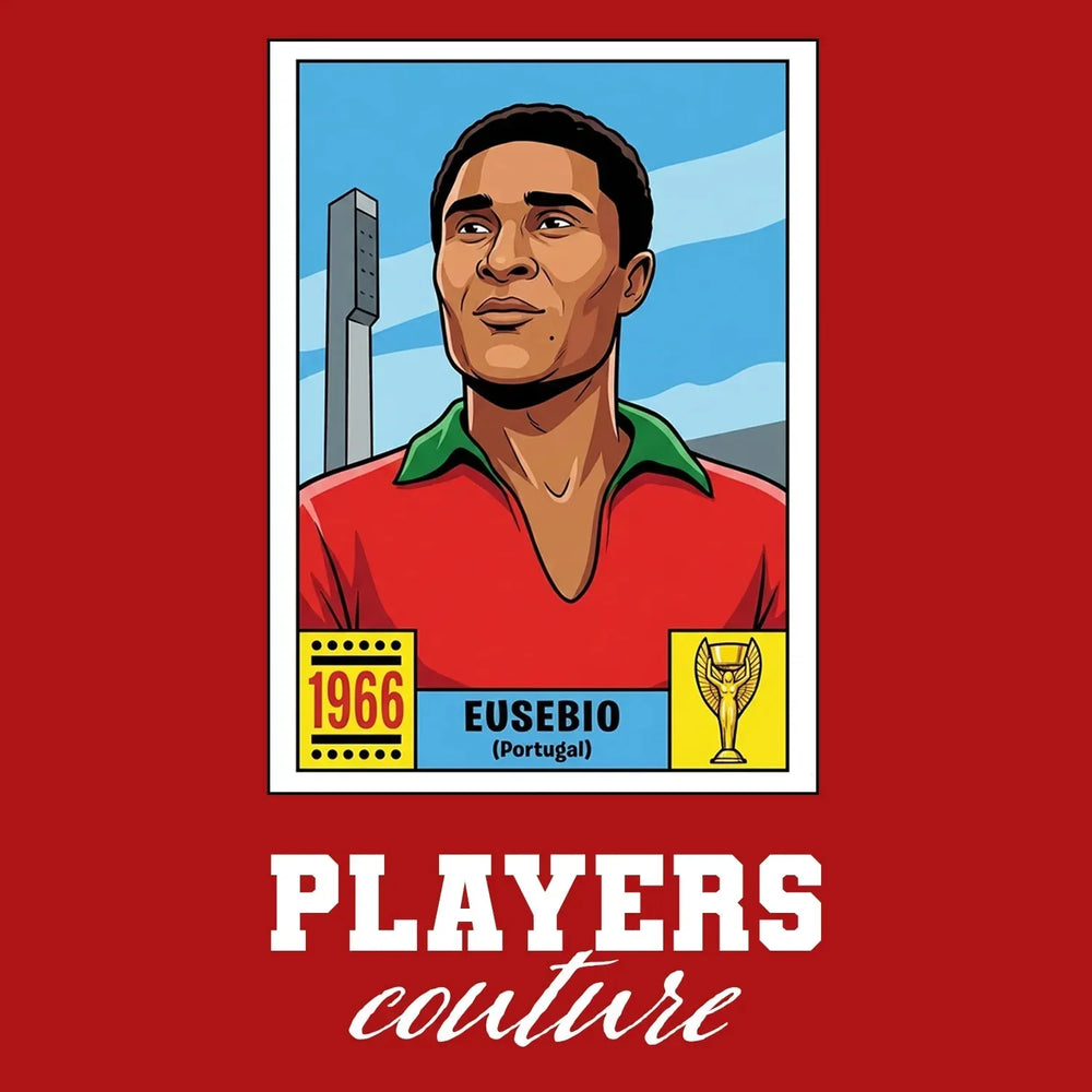 Eusebio World Cup Sticker Kids Hoodie – eusebio red Players Couture design