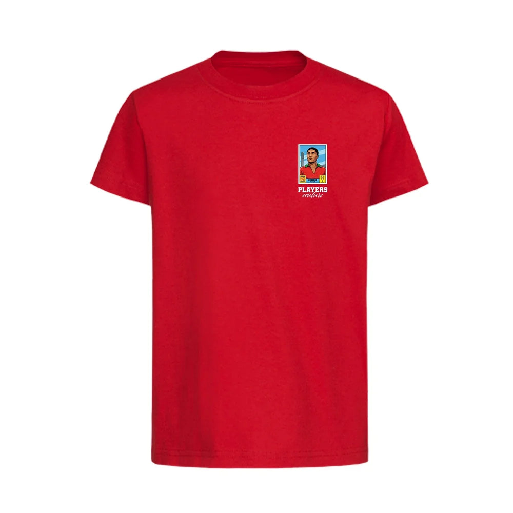 Eusebio World Cup Sticker Kids T-Shirt – eusebio sticker kids red tshirt Players Couture design