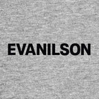 Evanilson Logo Men's T-Shirt – grey close-up detail shot of the Evanilson Players Couture logo design
