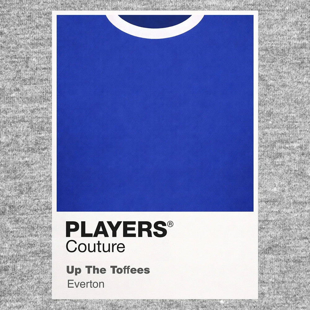 Everton Blue Classic Football Shirt Colours Frame Men's T-Shirt – blue close-up detail shot of the Everton Blue Players
