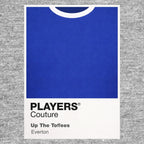Everton Blue Classic Football Shirt Colours Frame Men's T-Shirt – blue close-up detail shot of the Everton Blue Players