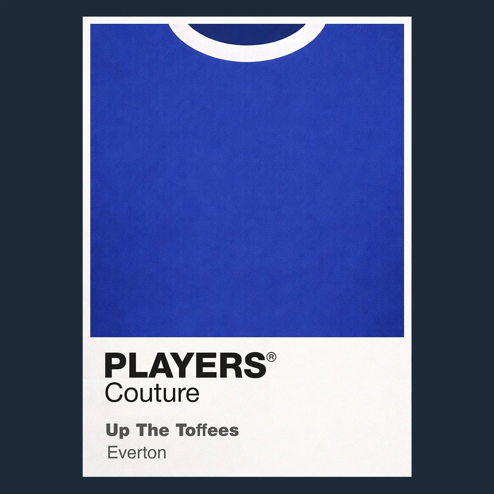 Everton Blue Classic Football Shirt Colours Frame Men's T-Shirt – blue close-up detail shot of the Everton Blue Players