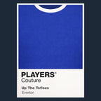 Everton Blue Classic Football Shirt Colours Frame Men's T-Shirt – blue close-up detail shot of the Everton Blue Players