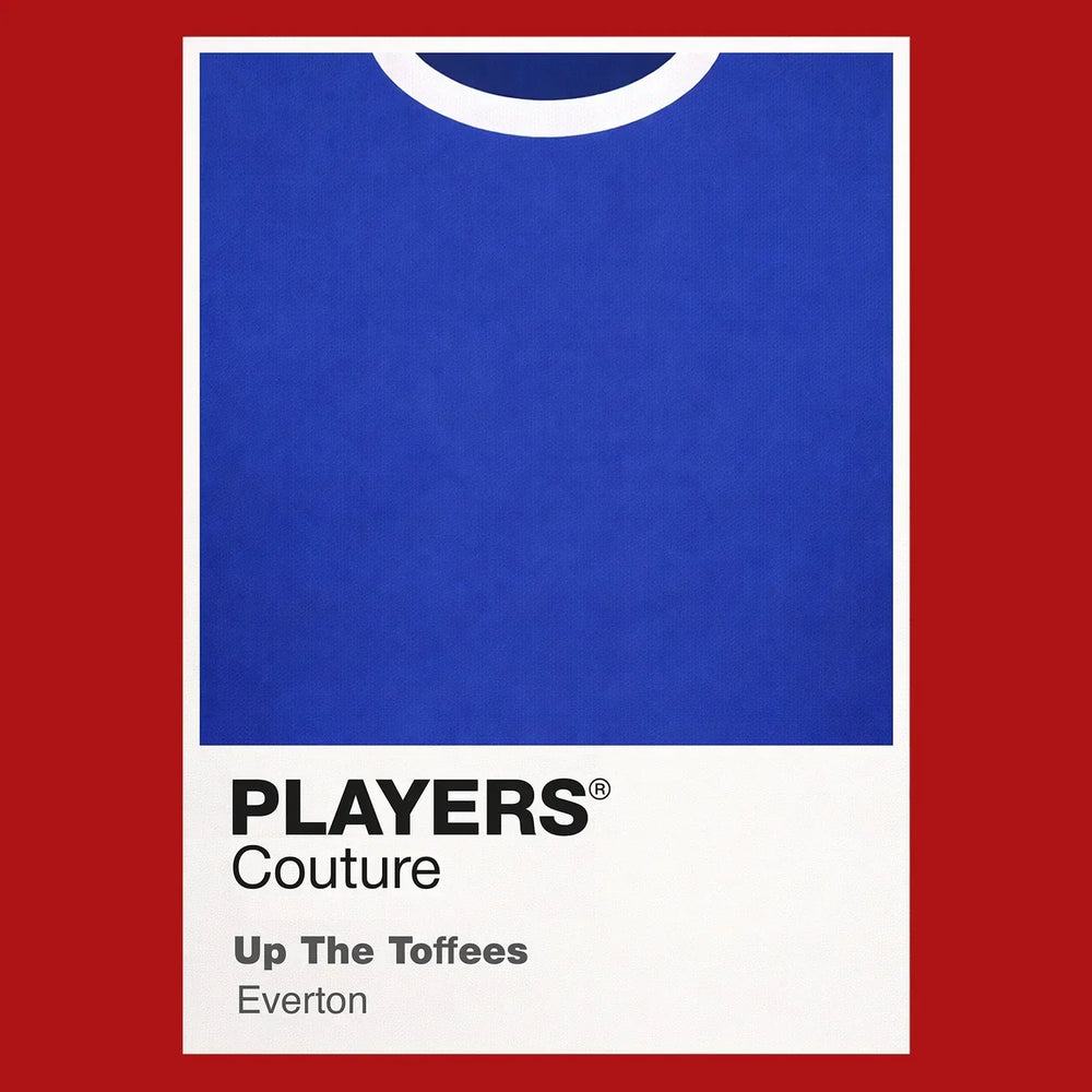 Everton Blue Classic Football Shirt Colours Frame Men's T-Shirt – blue close-up detail shot of the Everton Blue Players