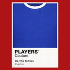 Everton Blue Classic Football Shirt Colours Frame Men's T-Shirt – blue close-up detail shot of the Everton Blue Players