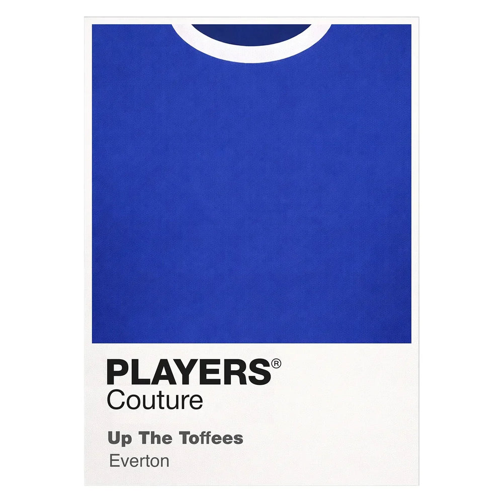 Everton Blue Classic Football Shirt Colours Frame Men's T-Shirt – blue close-up detail shot of the Everton Players Couture