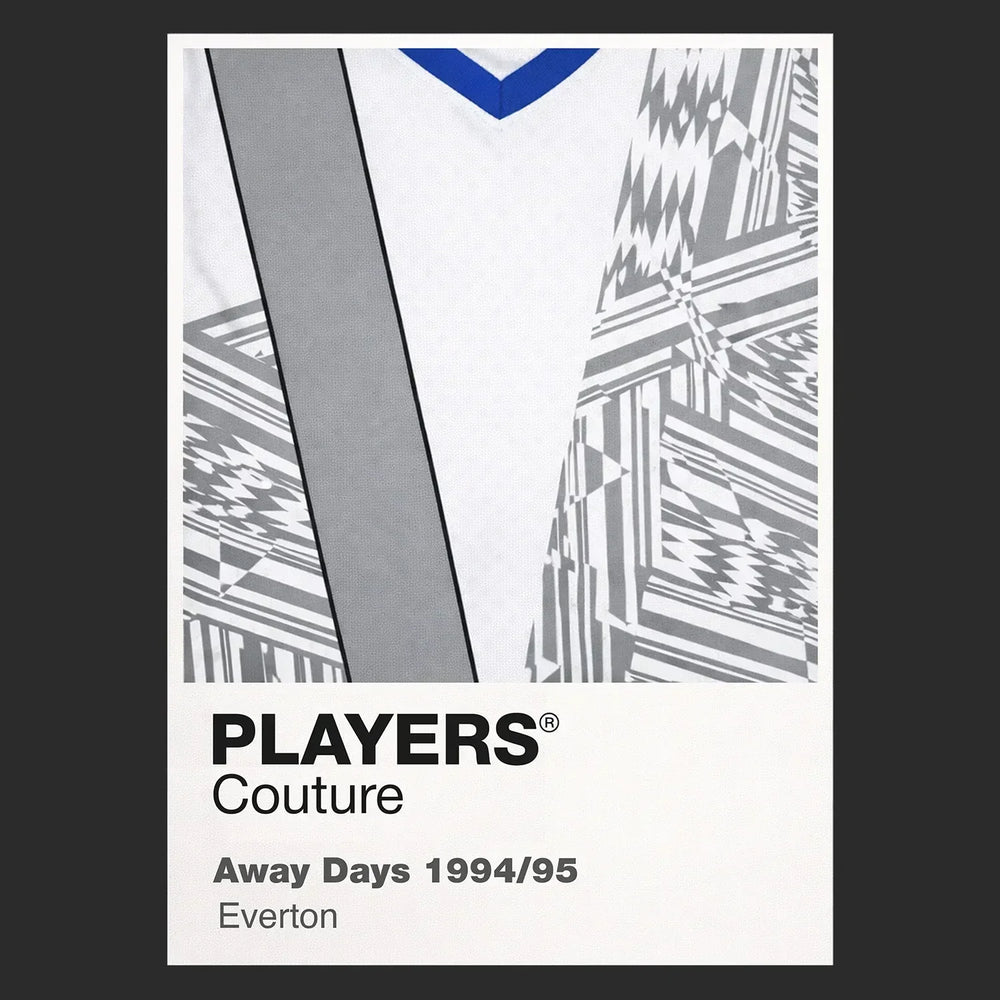 Everton Grey 95 Classic Football Shirt Colours Frame Men's T-Shirt – grey close-up detail shot of the Everton Grey 95