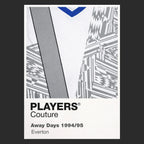 Everton Grey 95 Classic Football Shirt Colours Frame Men's T-Shirt – grey close-up detail shot of the Everton Grey 95