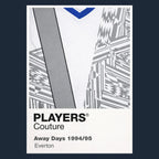Everton Grey 95 Classic Football Shirt Colours Frame Men's T-Shirt – grey close-up detail shot of the Everton Grey 95